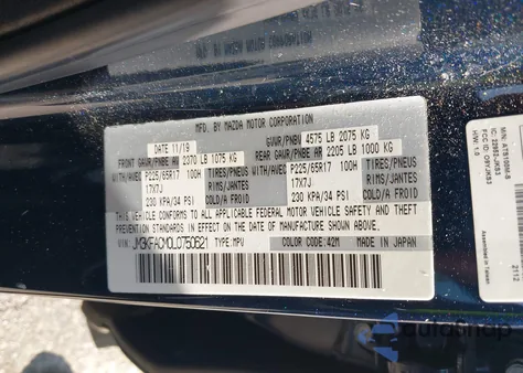 2020 Mazda Cx-5 Touring from USA, damaged, VIN JM3KFACM0L0750621